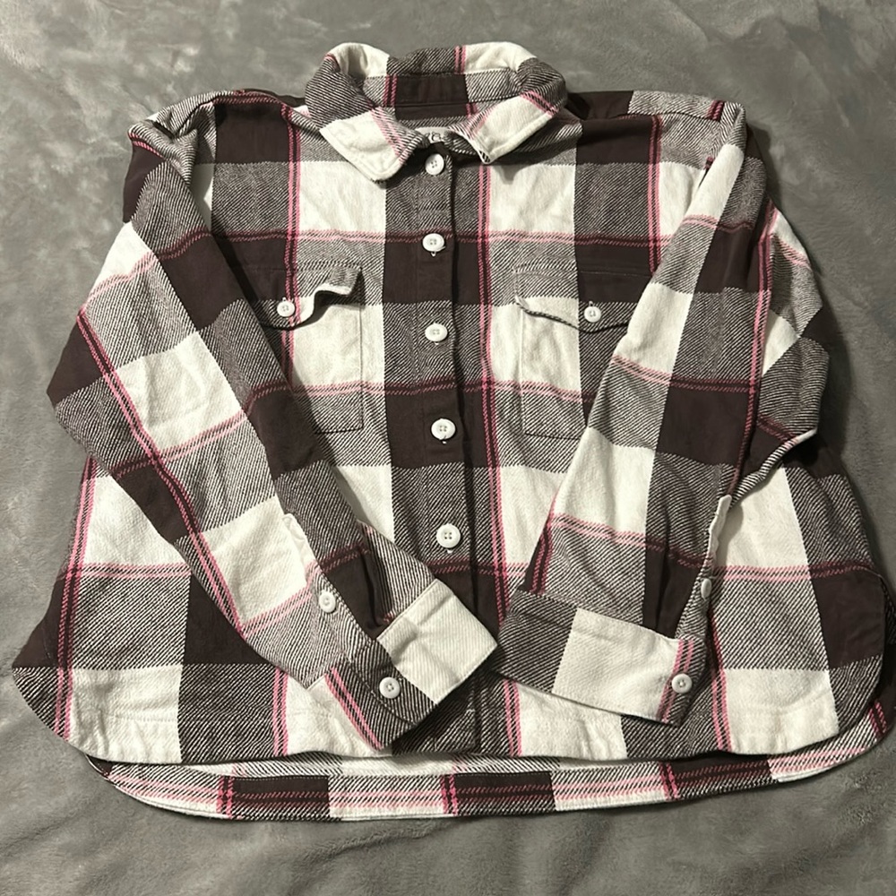 JCrew Plaid Shacket Jacket Shirt Button up Fall Cozy Shirtt Jacket